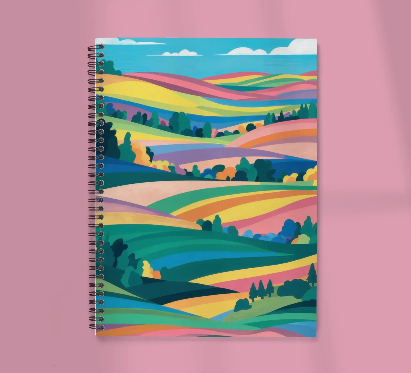 Prismatic Patchwork Fields spiral notebook by Reds Jays