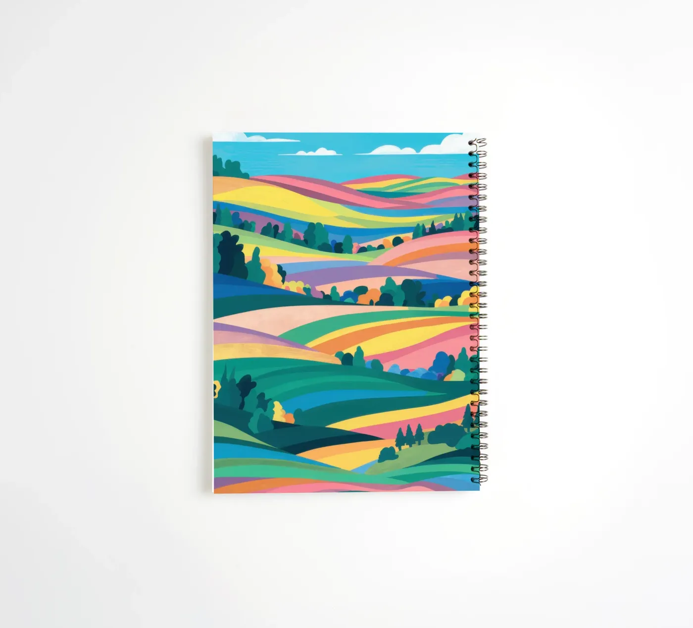 Prismatic Patchwork Fields spiral notebook by Reds Jays
