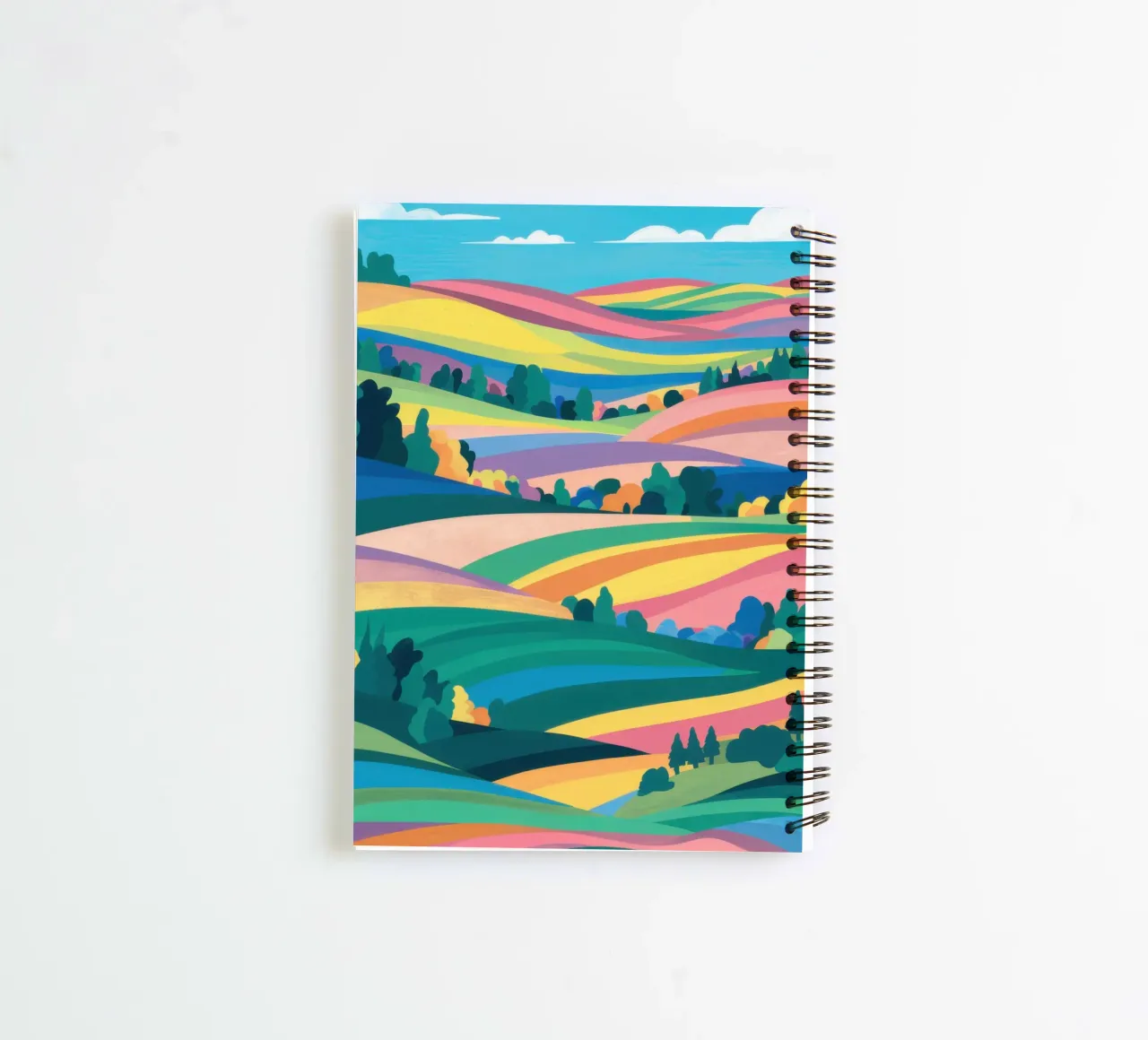Prismatic Patchwork Fields spiral notebook by Reds Jays