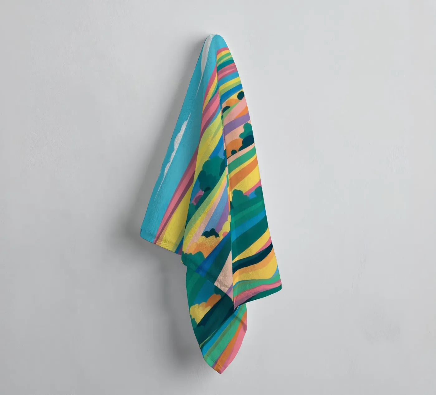 Prismatische patchworkvelden badhanddoek van Reds Jays