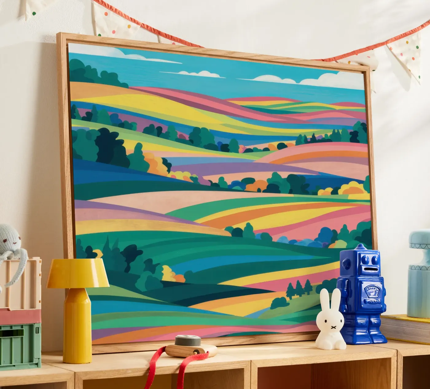 Prismatic Patchwork Fields acryl van Reds Jays