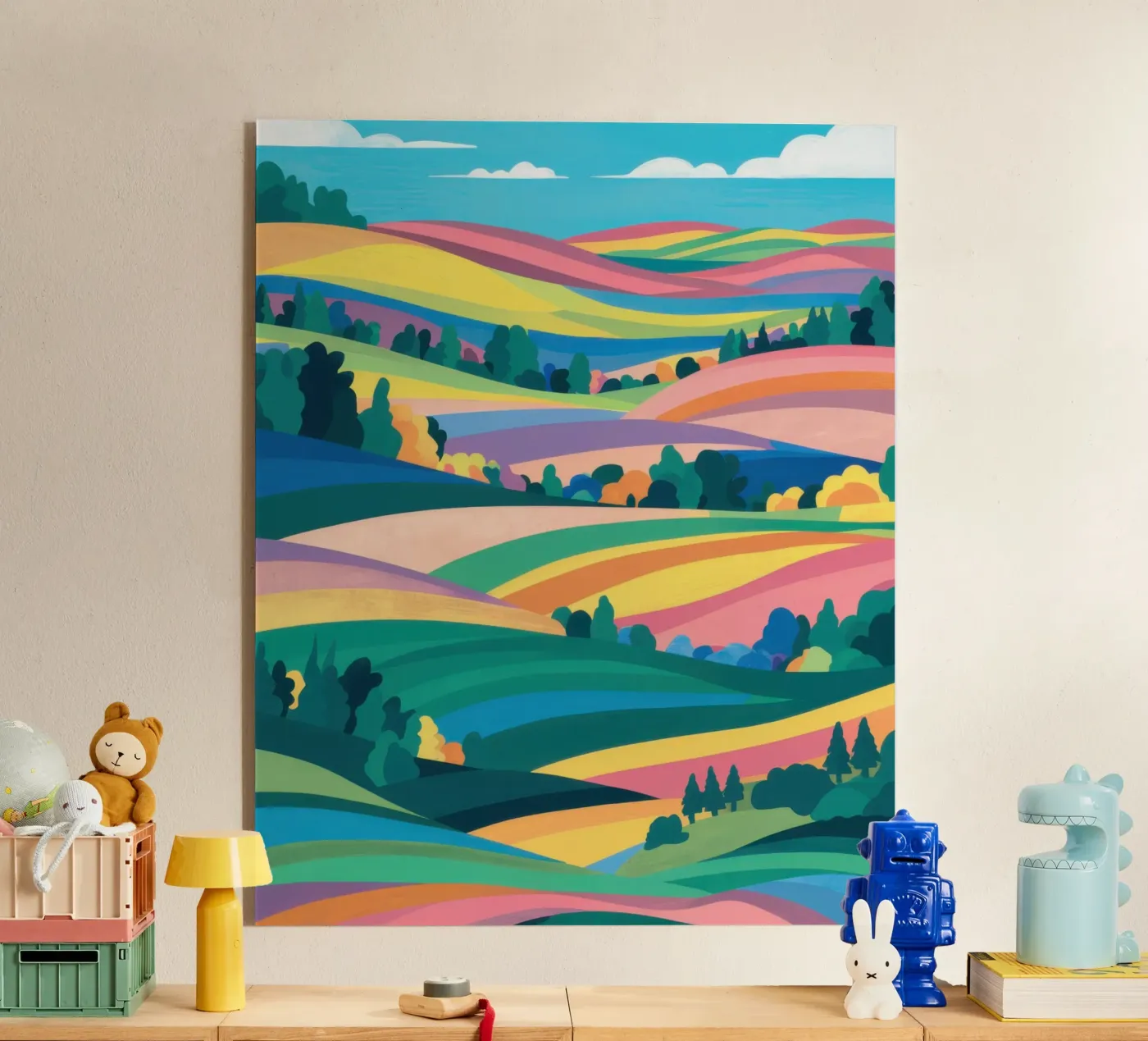 Prismatic Patchwork Fields acryl van Reds Jays