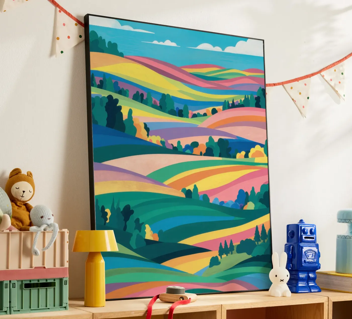 Prismatic Patchwork Fields panneau forex de Reds Jays