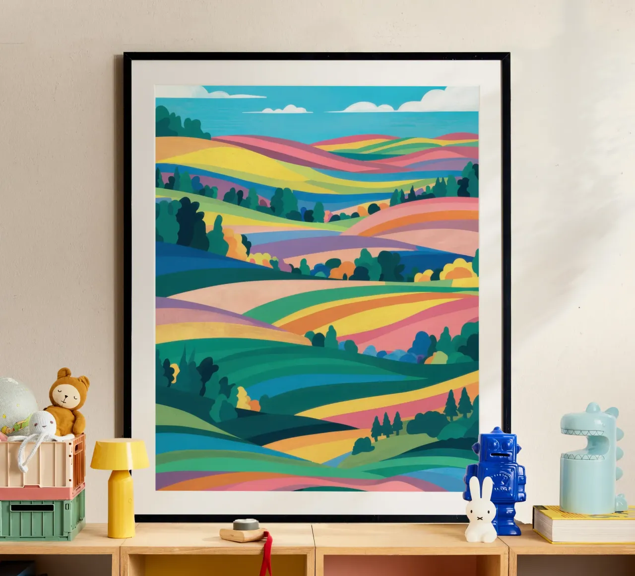 Prismatic Patchwork Fields poster by Reds Jays