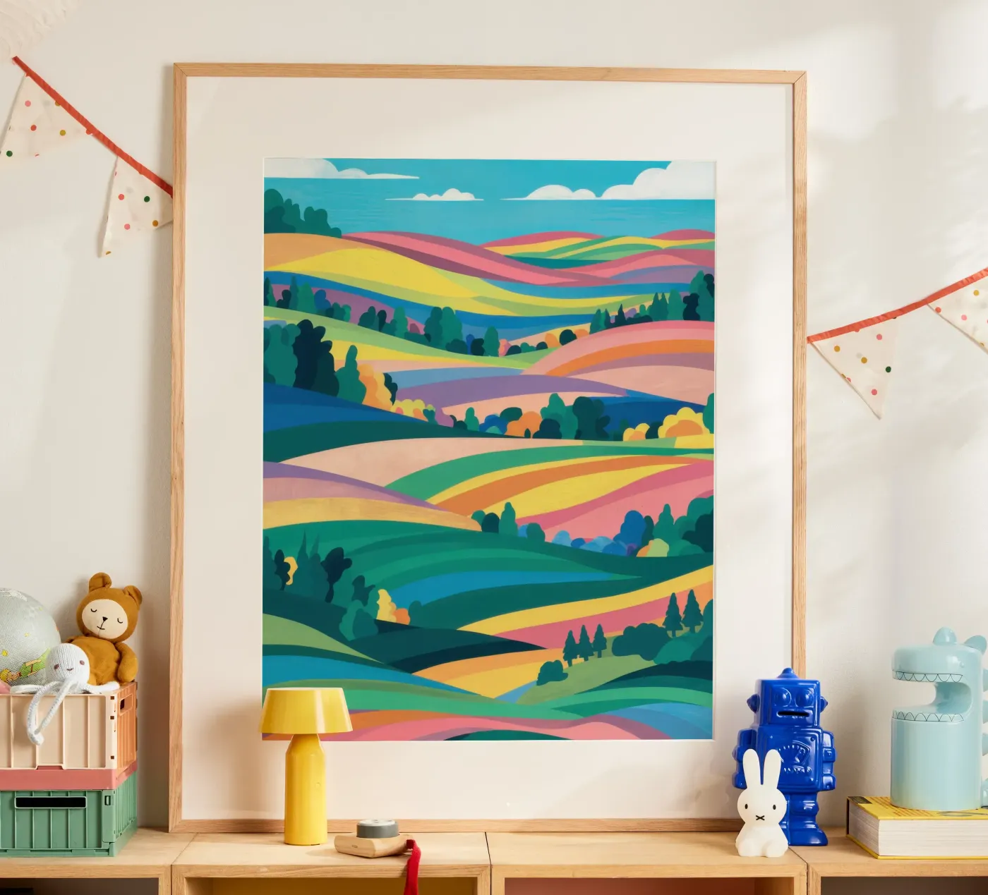 Prismatic Patchwork Fields Poster von Reds Jays