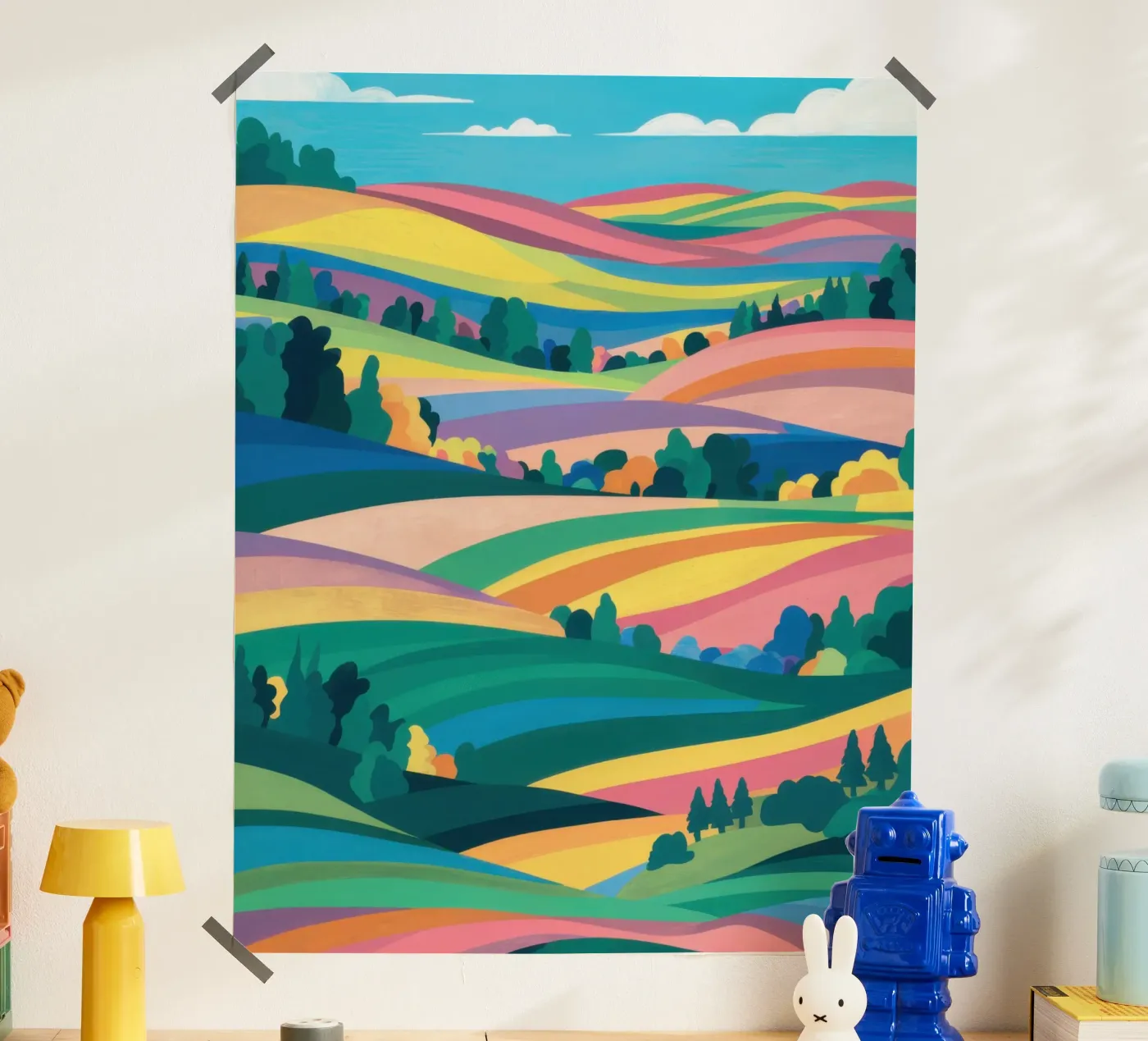 Prismatic Patchwork Fields Poster von Reds Jays