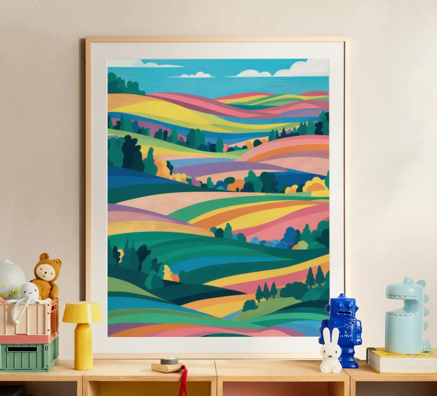 Prismatic Patchwork Fields Poster von Reds Jays