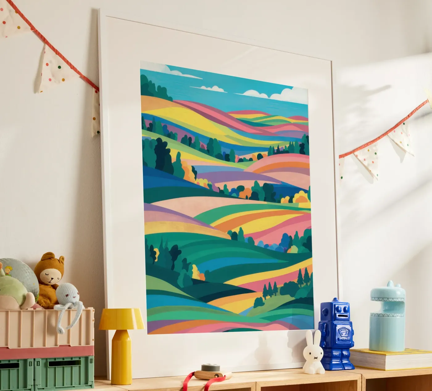 Prismatic Patchwork Fields Poster von Reds Jays