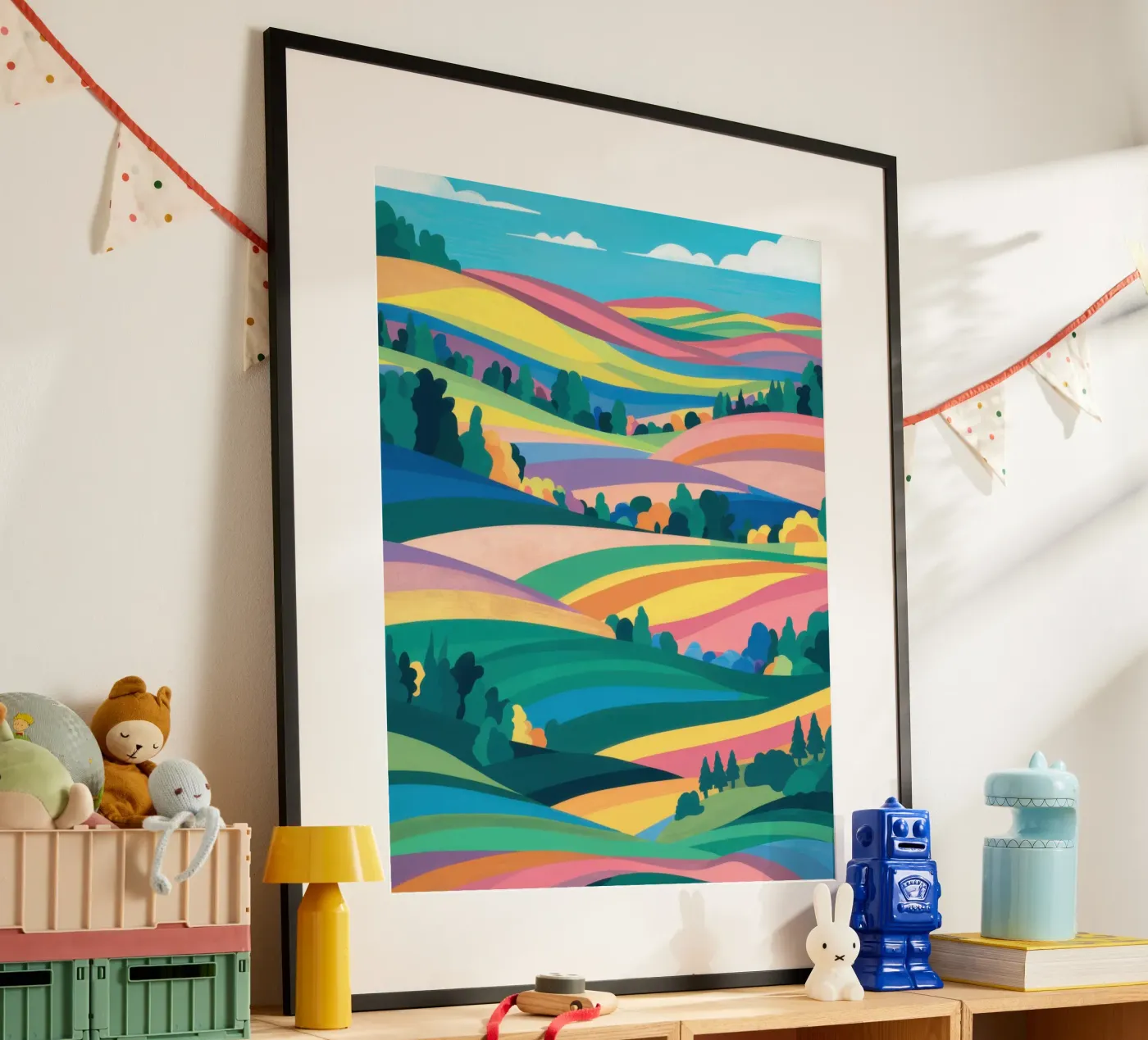 Prismatic Patchwork Fields Poster von Reds Jays