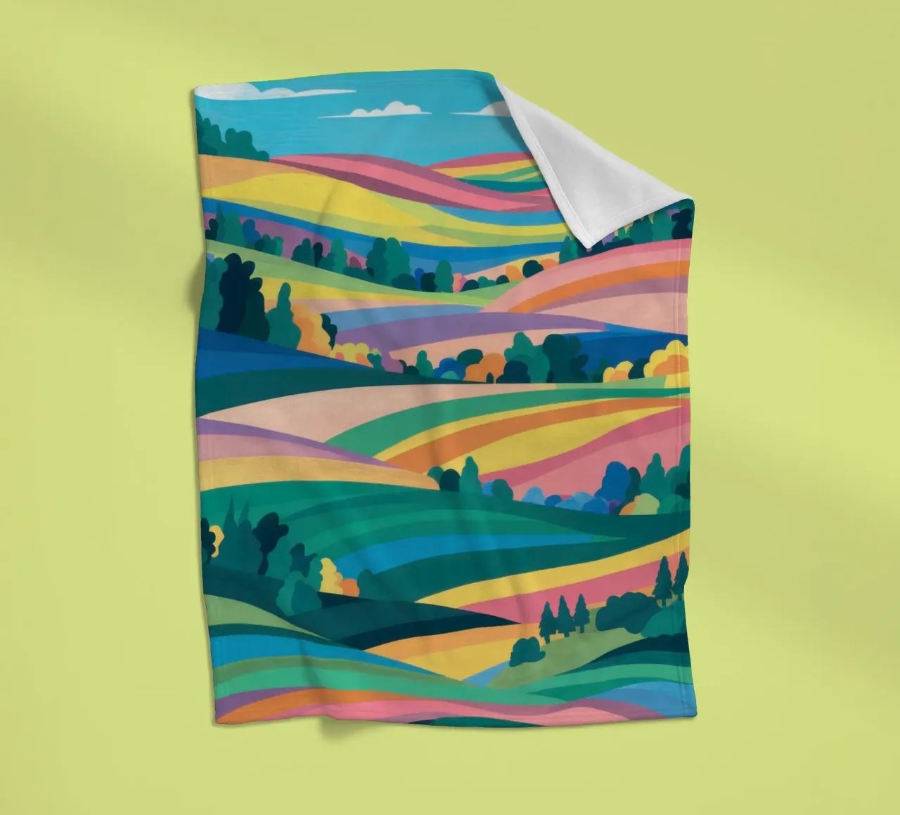Prismatic Patchwork Fields fleece blanket by Reds Jays