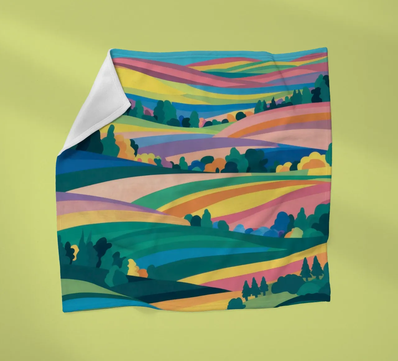 Prismatic Patchwork Fields fleece blanket by Reds Jays