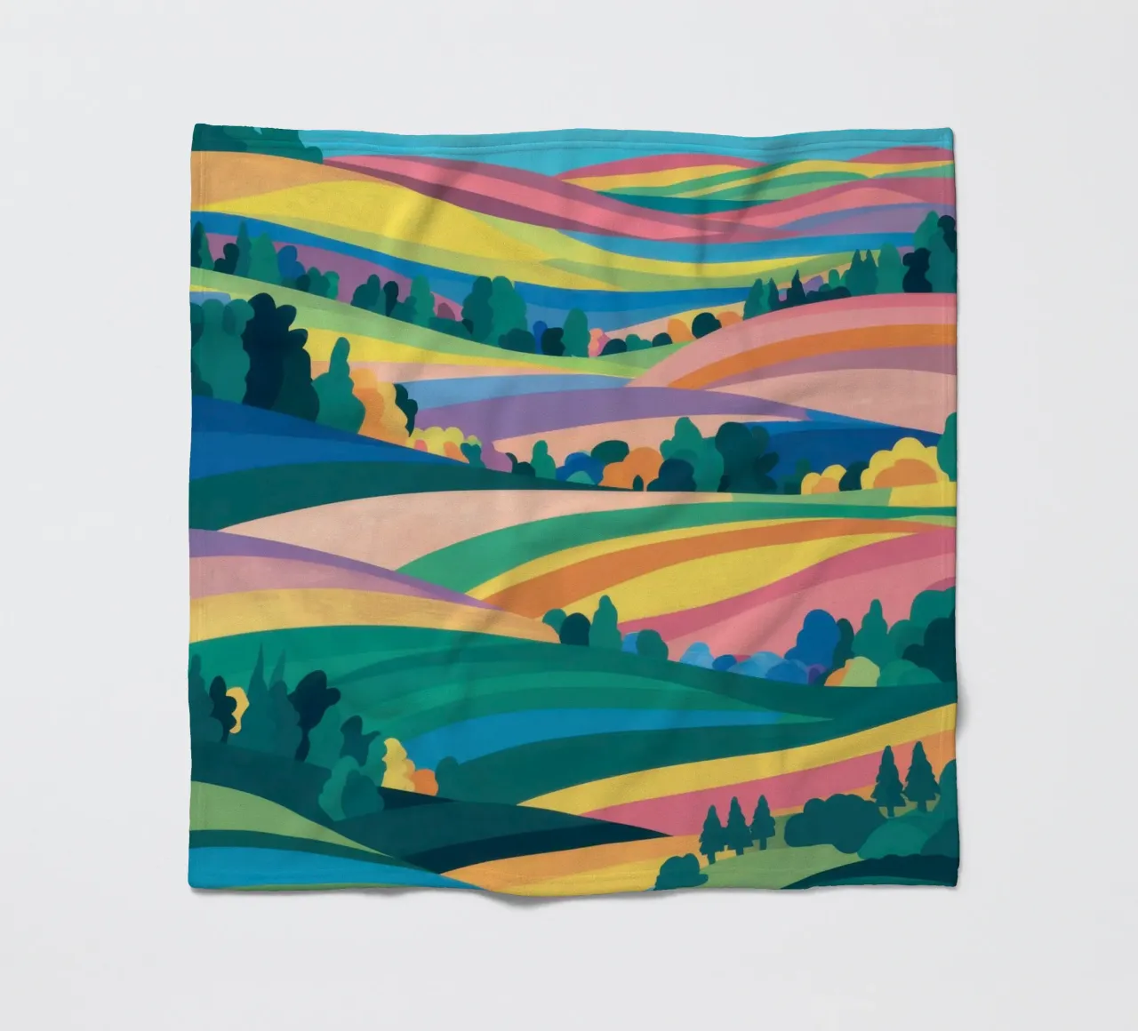 Prismatic Patchwork Fields fleece blanket by Reds Jays