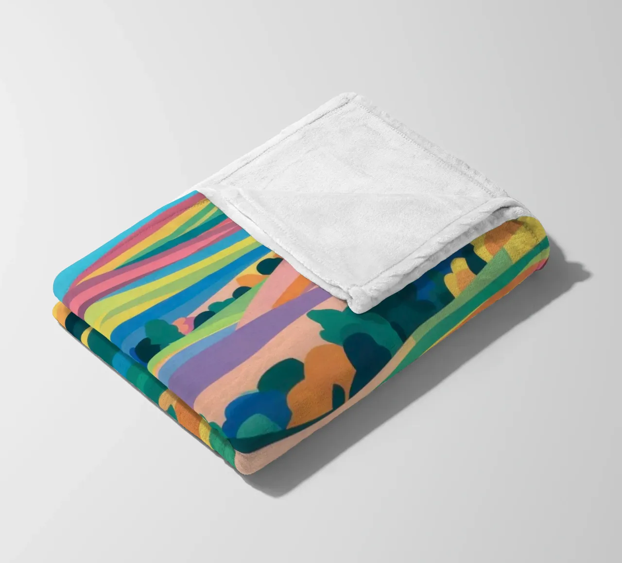 Prismatic Patchwork Fields fleece blanket by Reds Jays