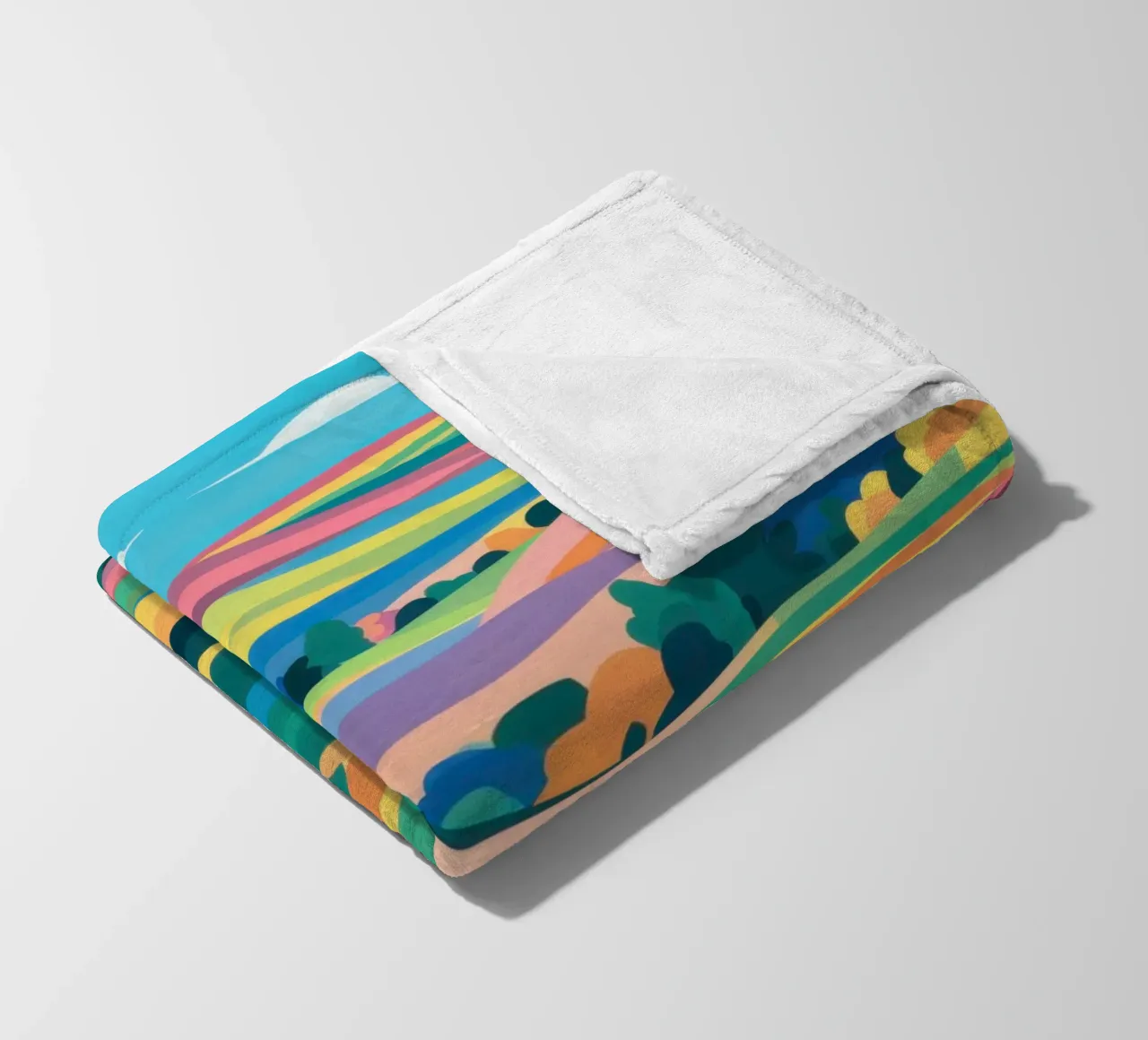 Prismatic Patchwork Fields fleece blanket by Reds Jays