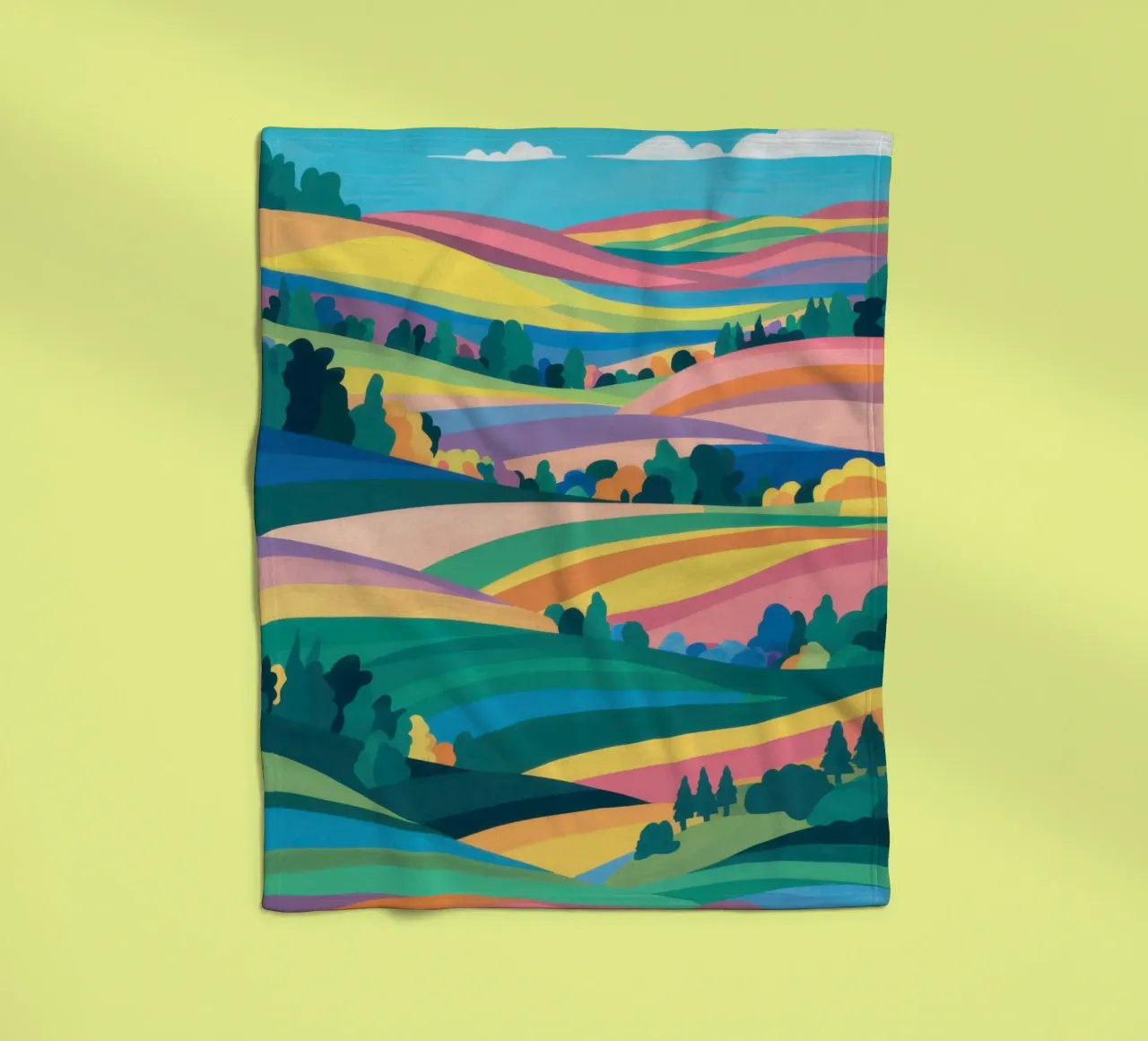 Prismatic Patchwork Fields fleece blanket by Reds Jays