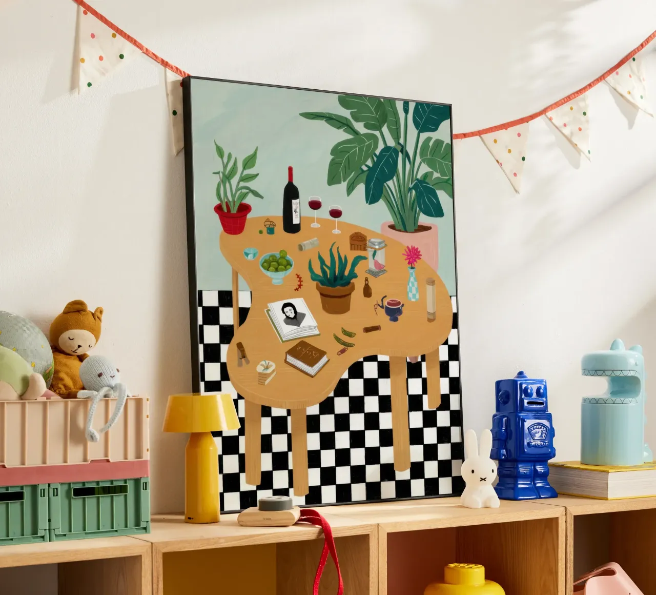 Checkered Alfresco Feast alu-dibond by Monuments Fire
