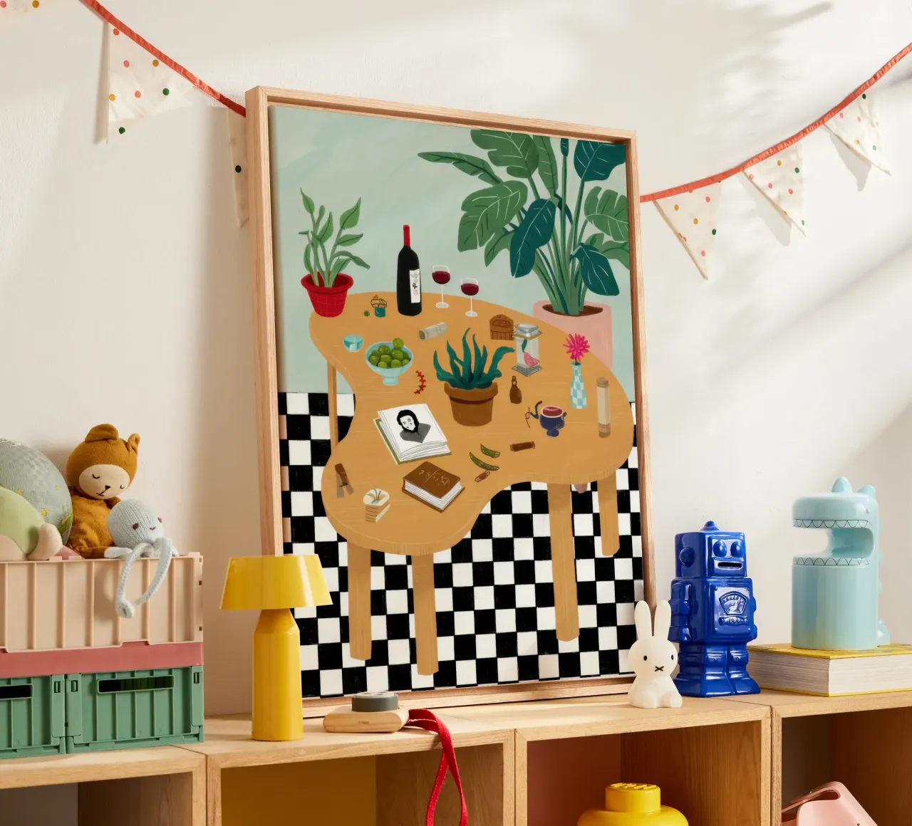 Checkered Alfresco Feast canvas by Monuments Fire