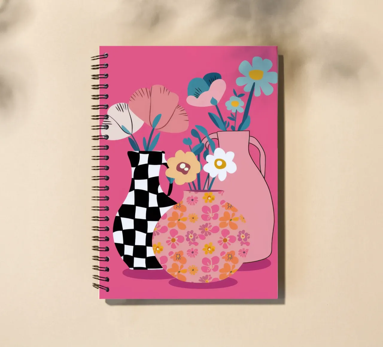 Checkered Bloom Duo spiral notebook by Reds Jays
