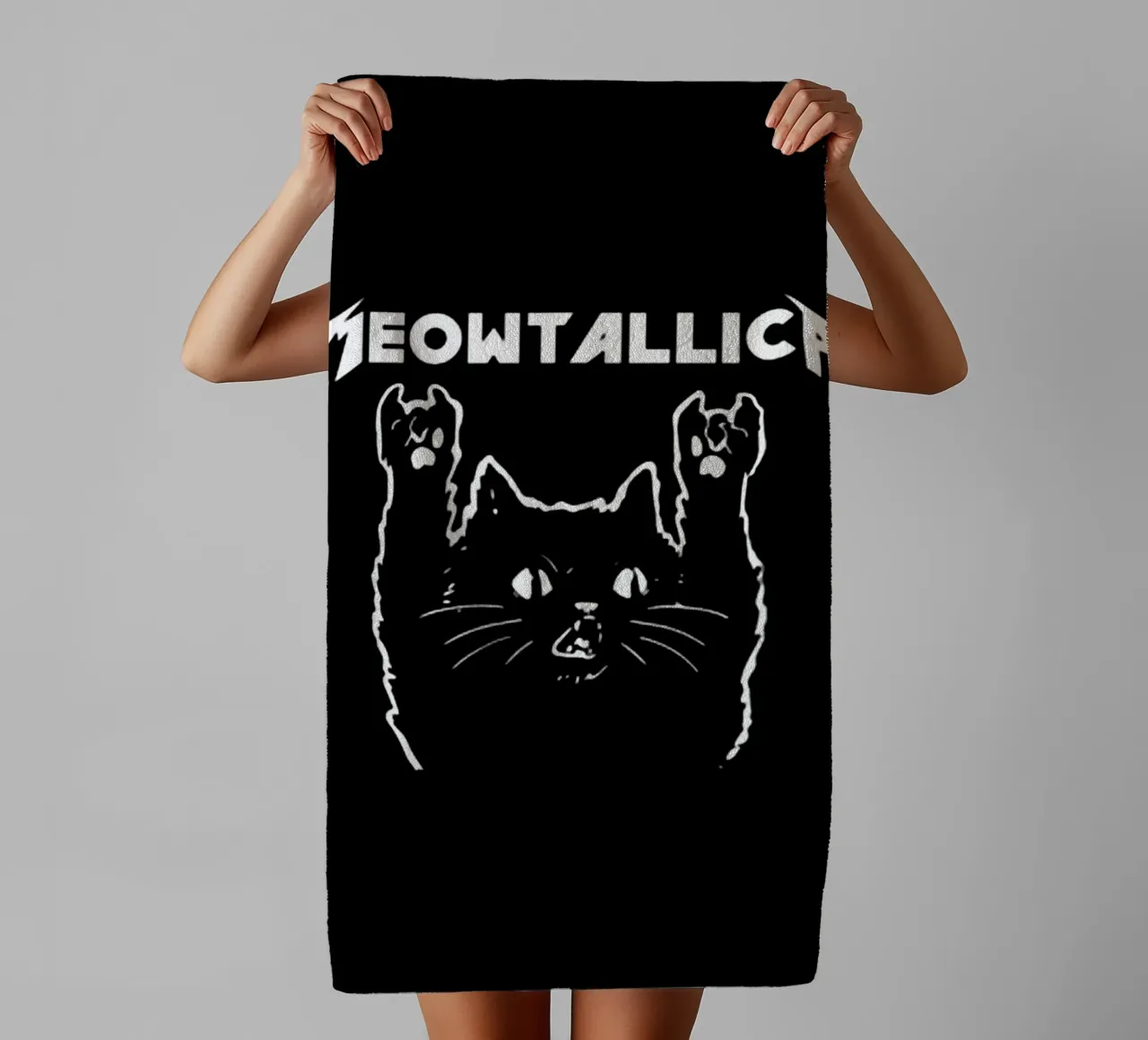meowtallica asciugamano da bagno da vanhesling