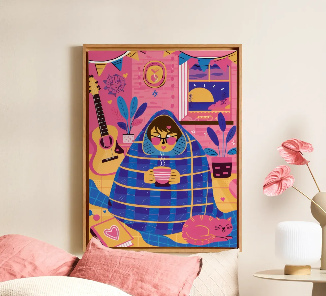 Cerulean Stripe Cocoon canvas by Reds Jays