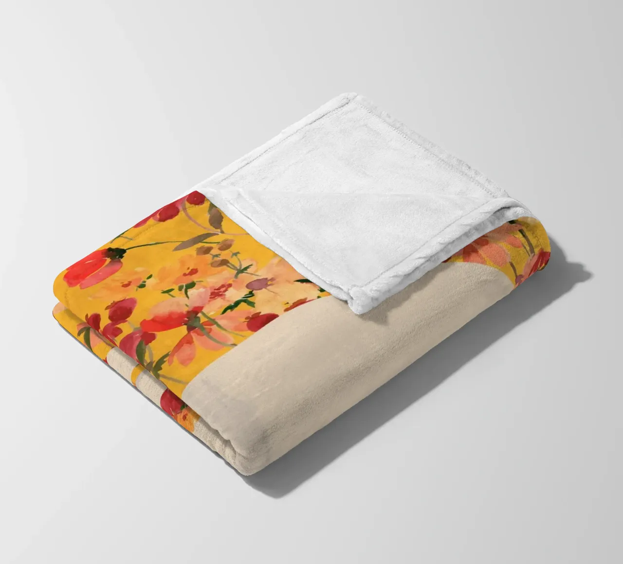 Gatto bianco in fiore coperta in pile da ThingDesign