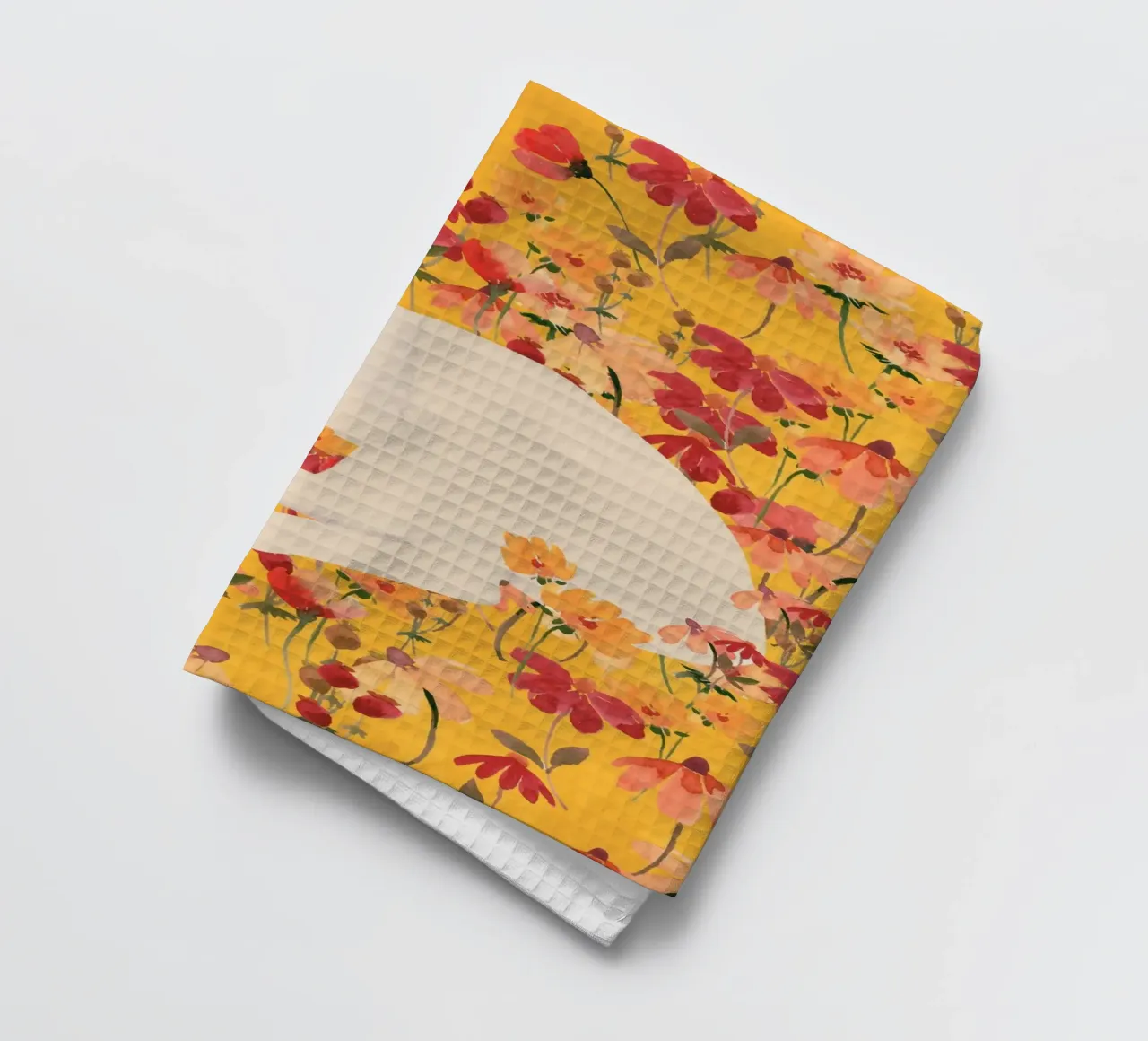Gatto bianco in fiore canovaccio da cucina da ThingDesign