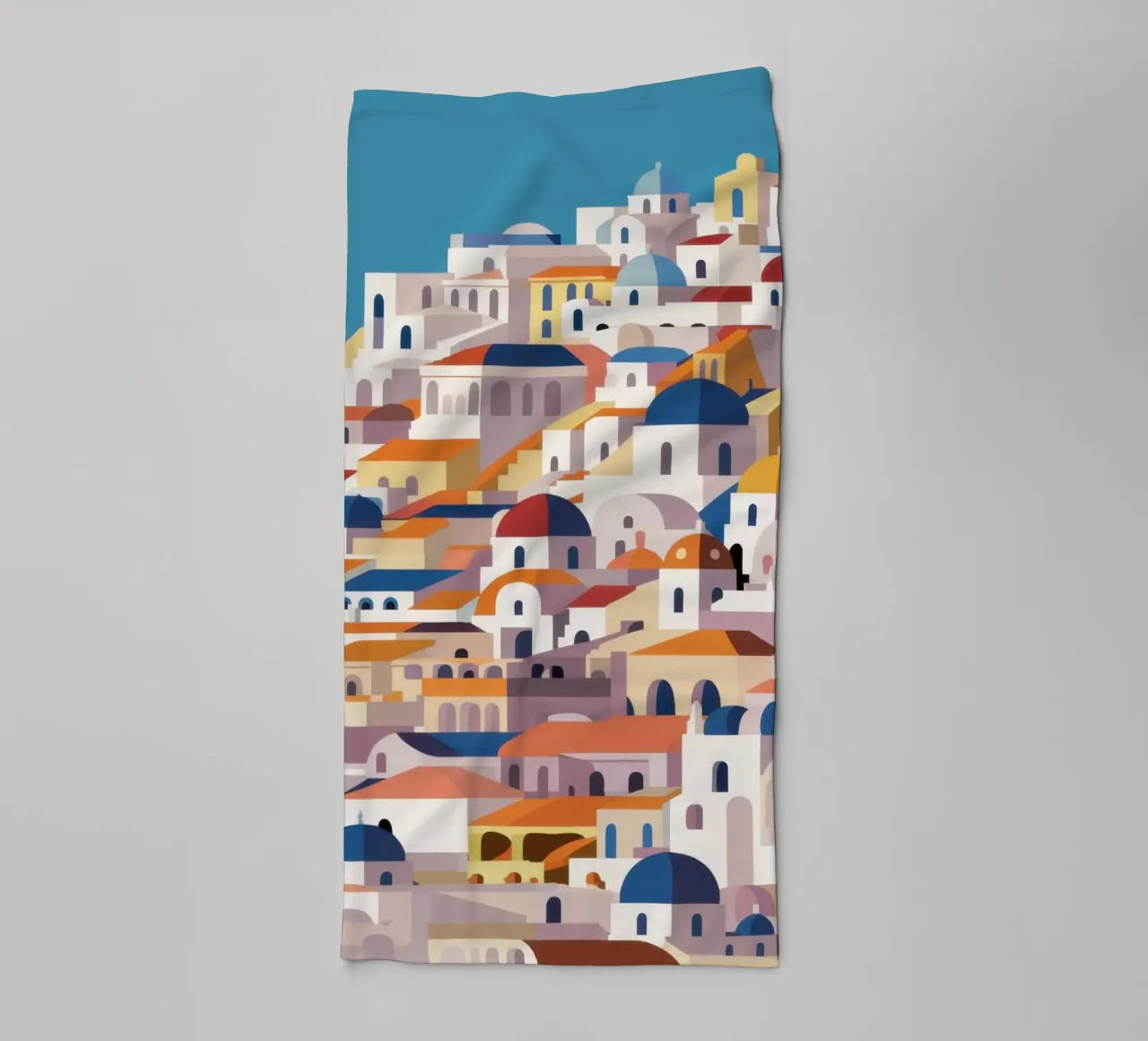 Sogno estivo di Santorini asciugamano da bagno da Monuments Fire