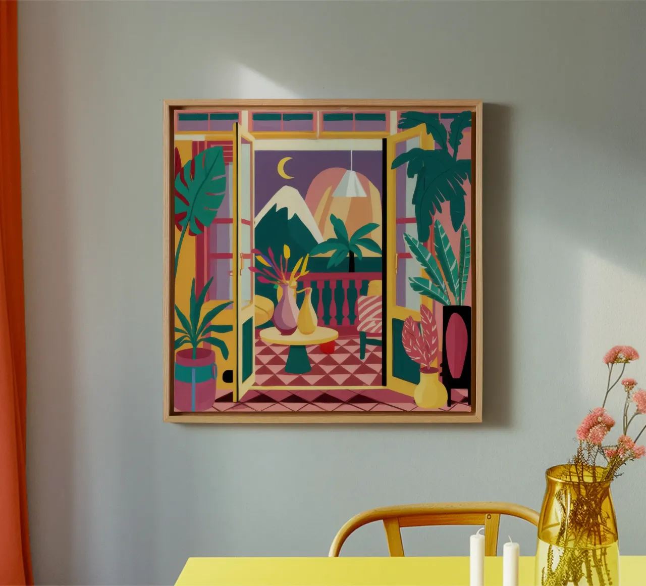 Island Vista Window canvas with Floater frame by Reds Jays