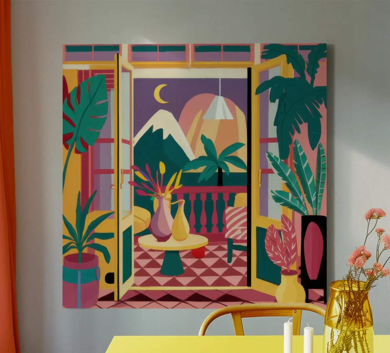 Island Vista Window canvas with Floater frame by Reds Jays