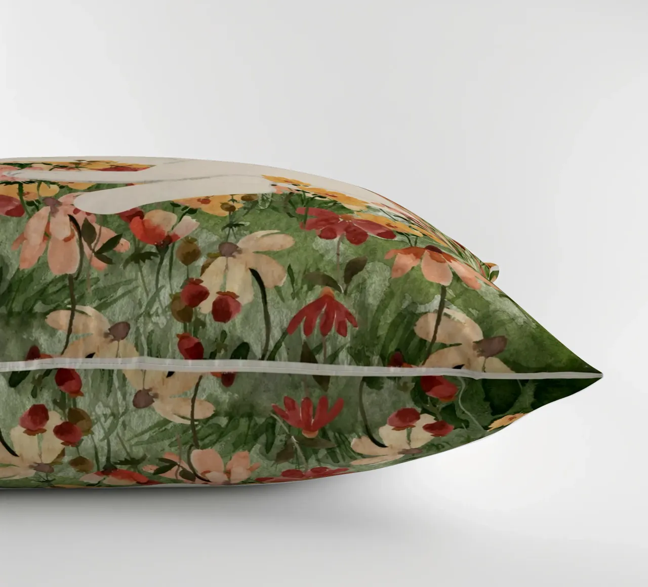 Gatto bianco in fiore 2 cuscino da ThingDesign