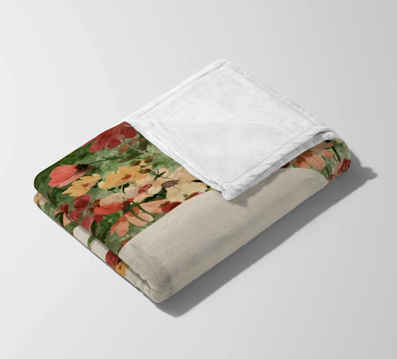 Gatto bianco in fiore 2 coperta in pile da ThingDesign