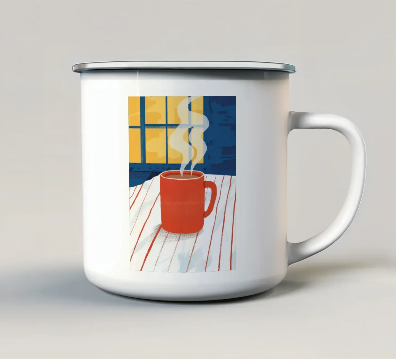 Vapore mattutino cremisi tazza in smalto da Reds Jays