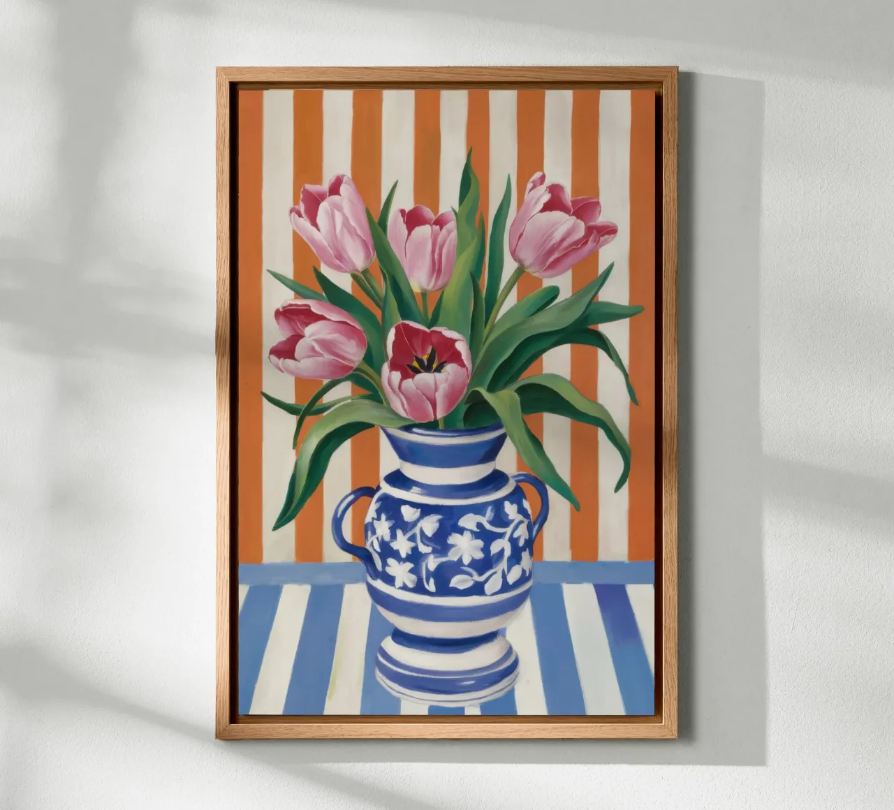 Tulipano di porcellana Grace tela con Cornice a cassetta da Dream Gesso