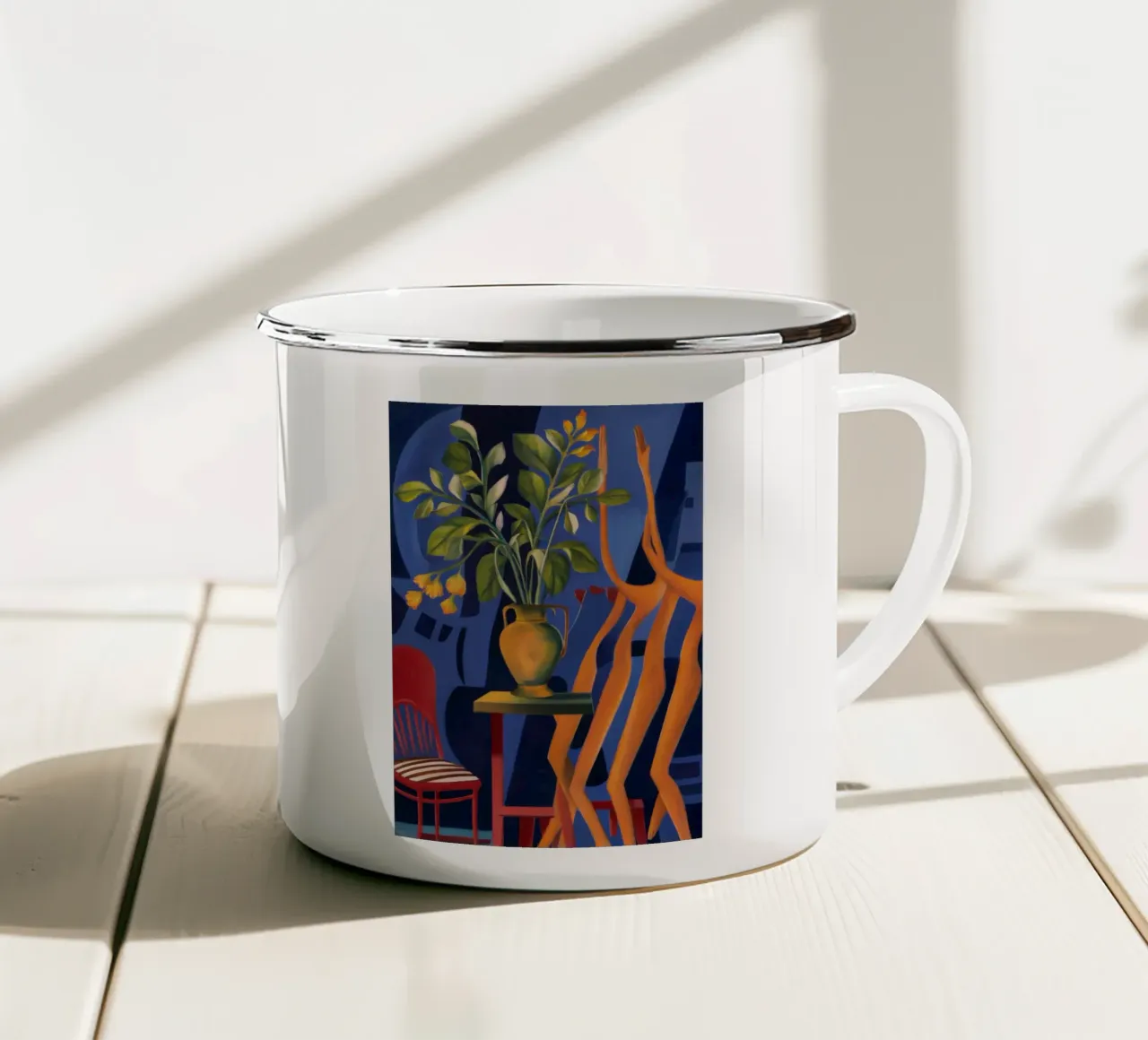 Sedia cremisi Botanica tazza in smalto da Monuments Fire