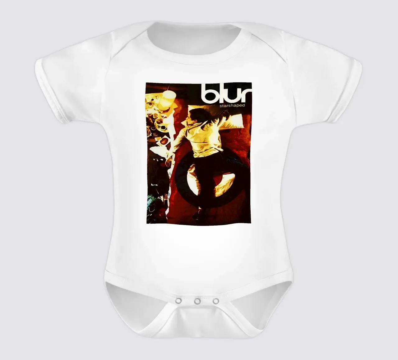 blur band short-sleeve baby romper by vanhesling
