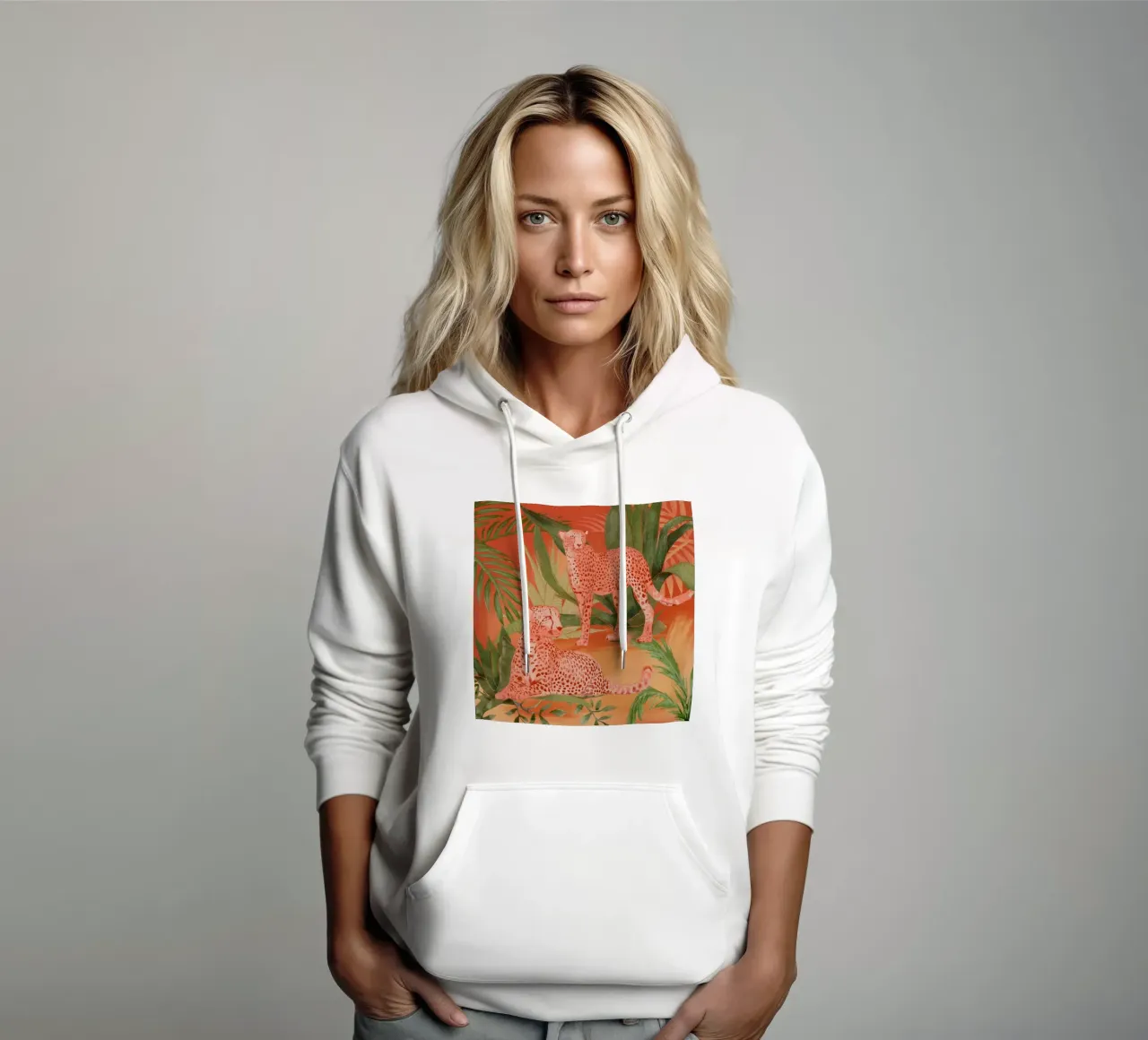 Ghepardi tropicali 2 felpa con cappuccio da ThingDesign