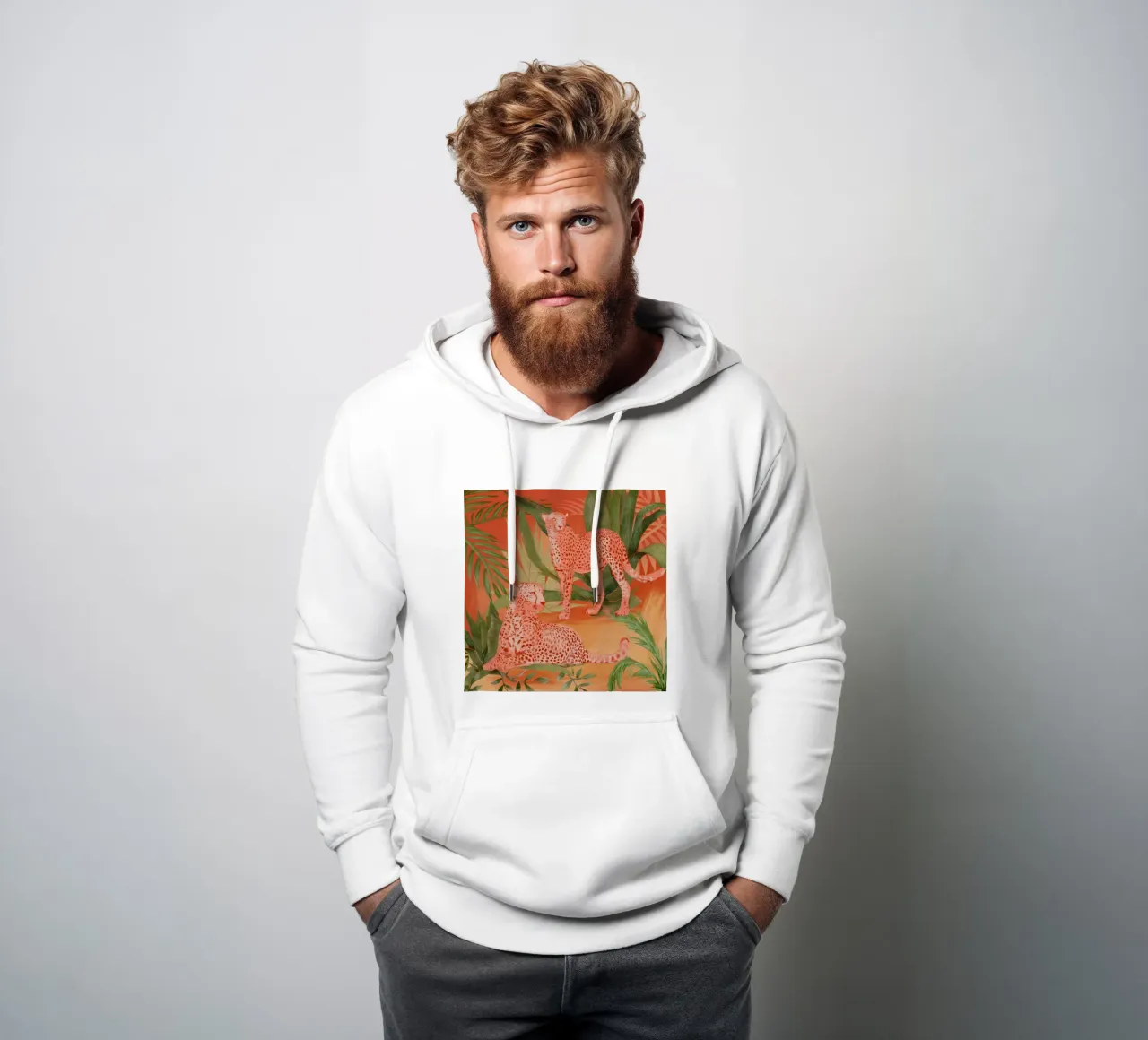 Ghepardi tropicali 2 felpa con cappuccio da ThingDesign