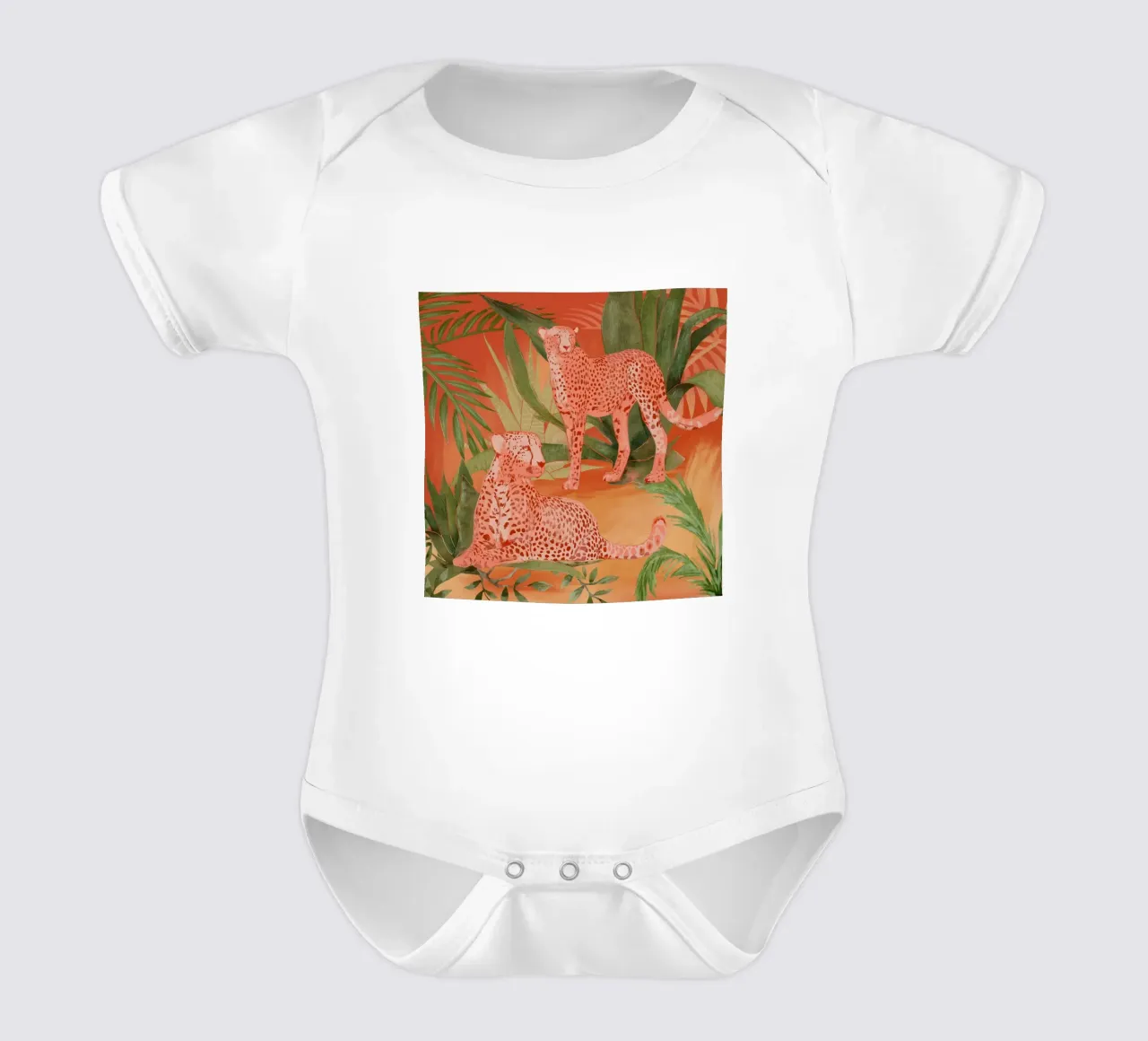 Ghepardi tropicali 2 body neonato maniche corte da ThingDesign