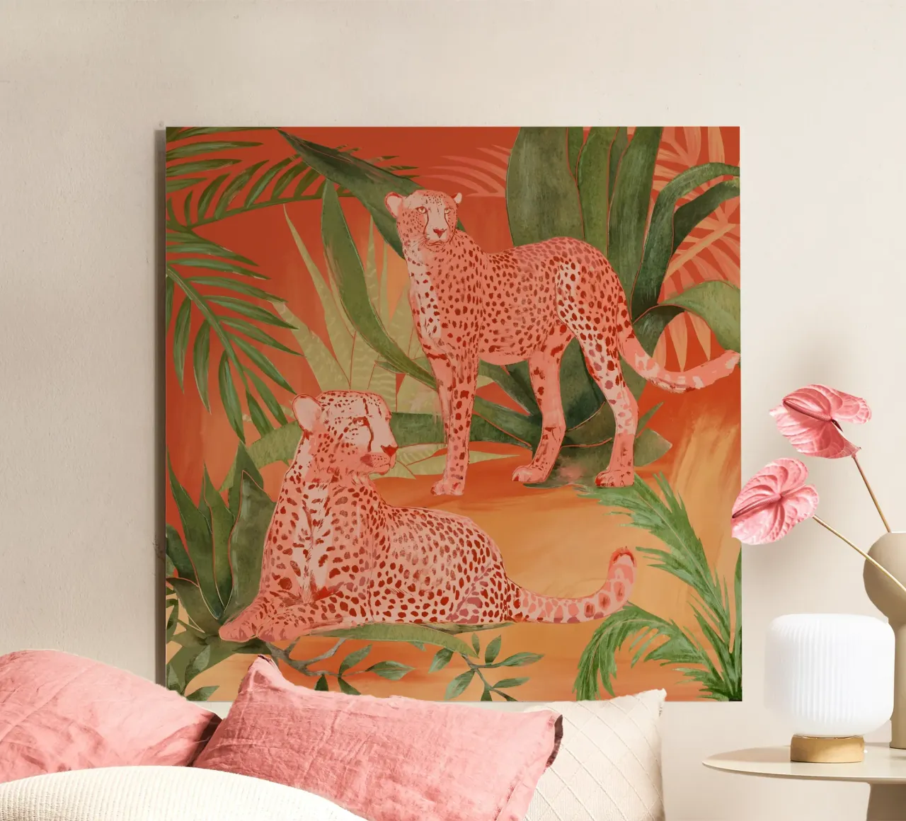 Ghepardi tropicali 2 alluminio dibond da ThingDesign