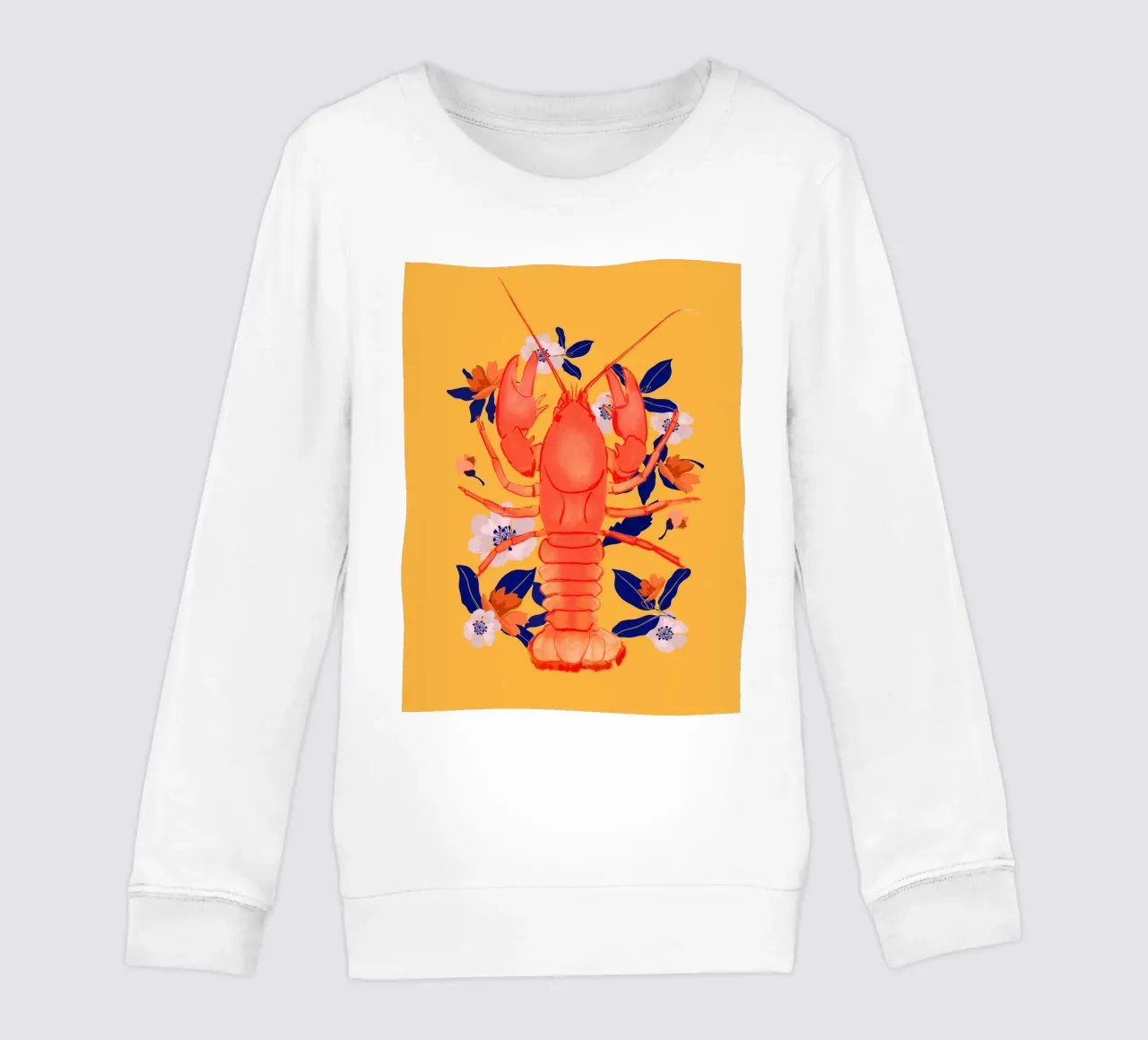 Aragosta con fiori felpa bambino da ThingDesign