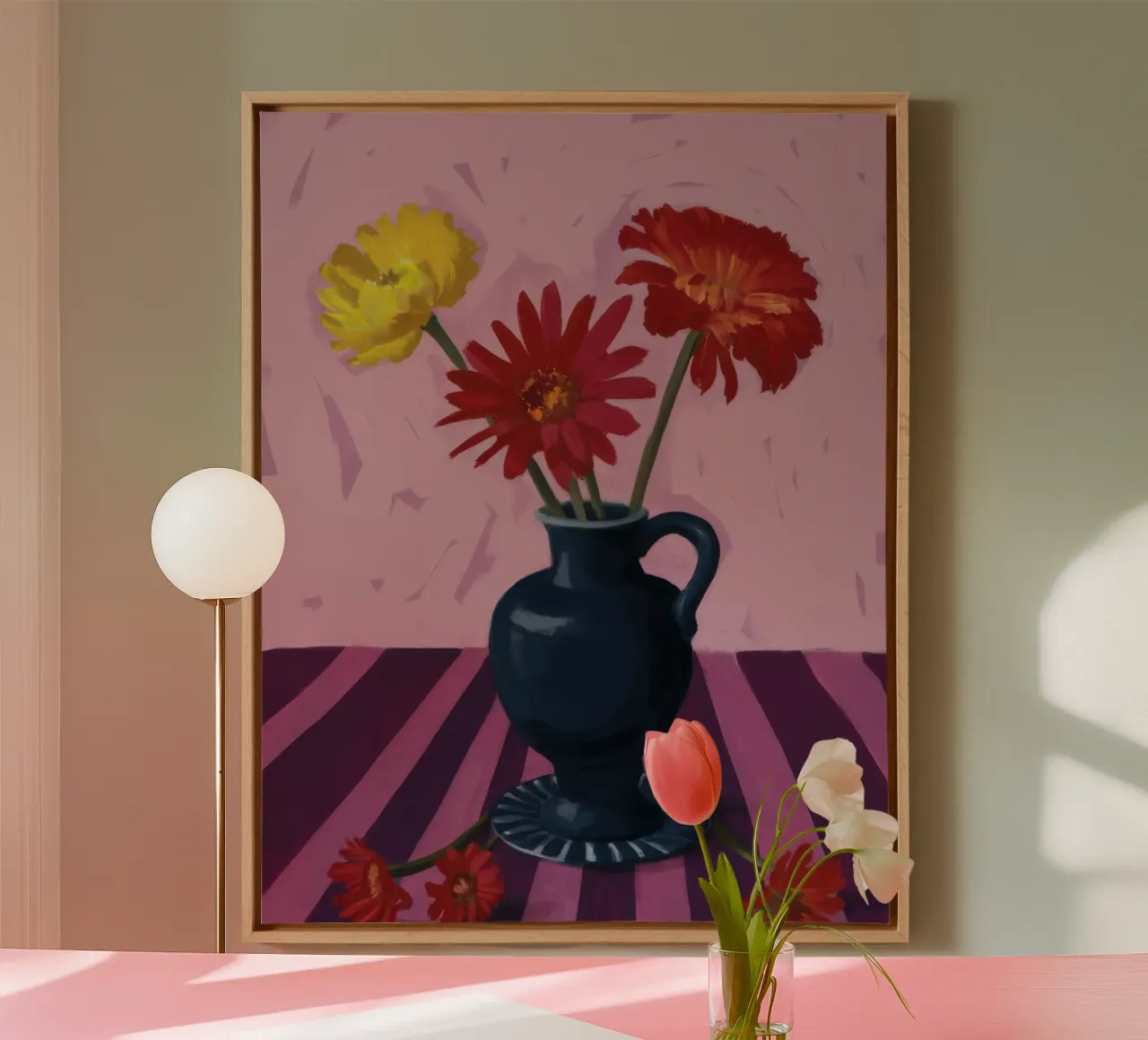 Fiori indaco cremisi tela con Cornice a cassetta da Dream Gesso
