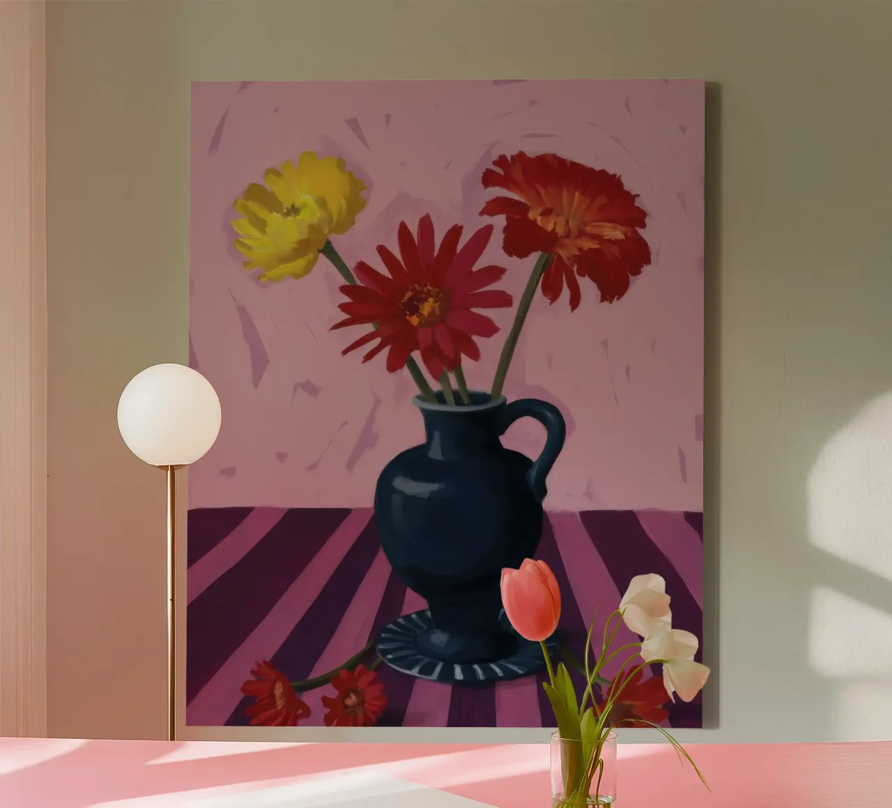 Fiori indaco cremisi tela con Cornice a cassetta da Dream Gesso