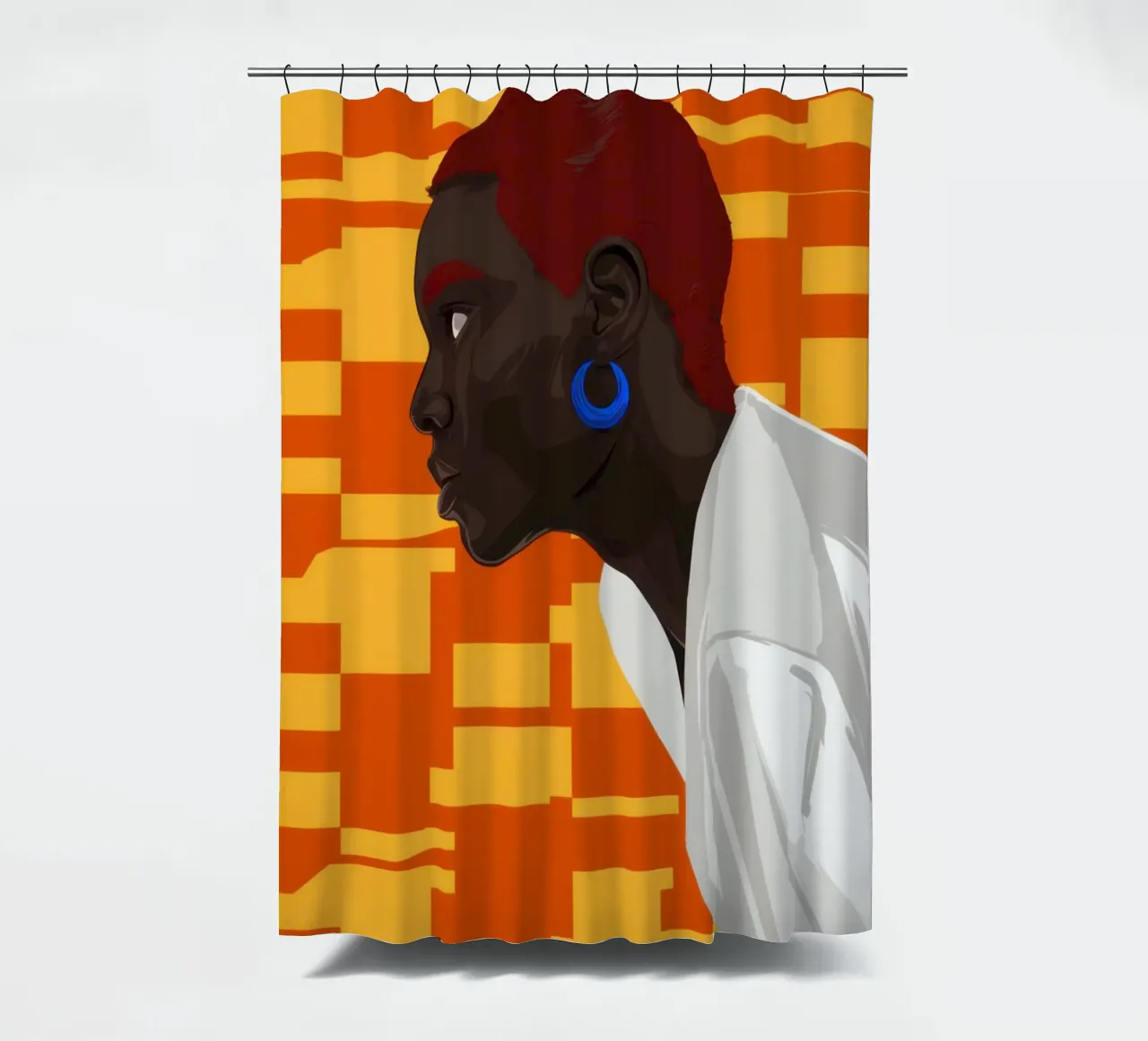 Golden Profile Contemplation shower curtain by Monuments Fire