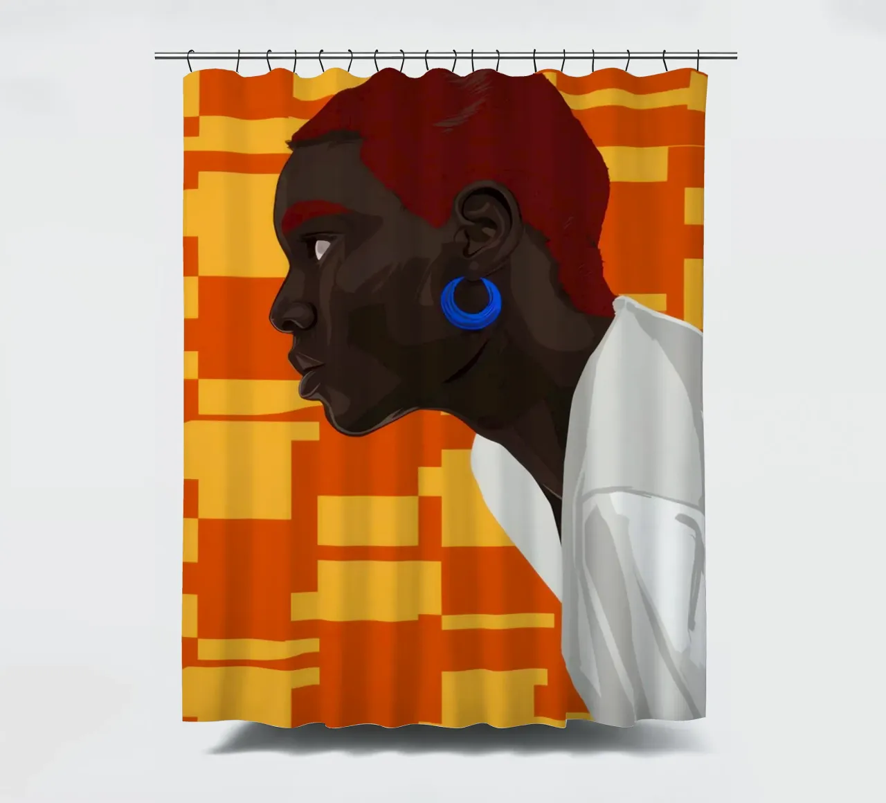 Golden Profile Contemplation shower curtain by Monuments Fire