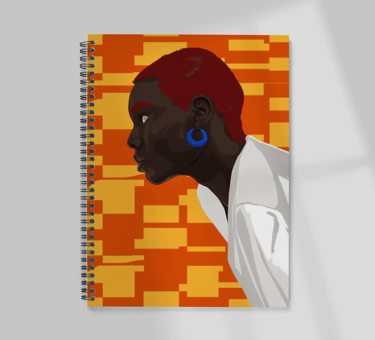 Golden Profile Contemplation spiral notebook by Monuments Fire