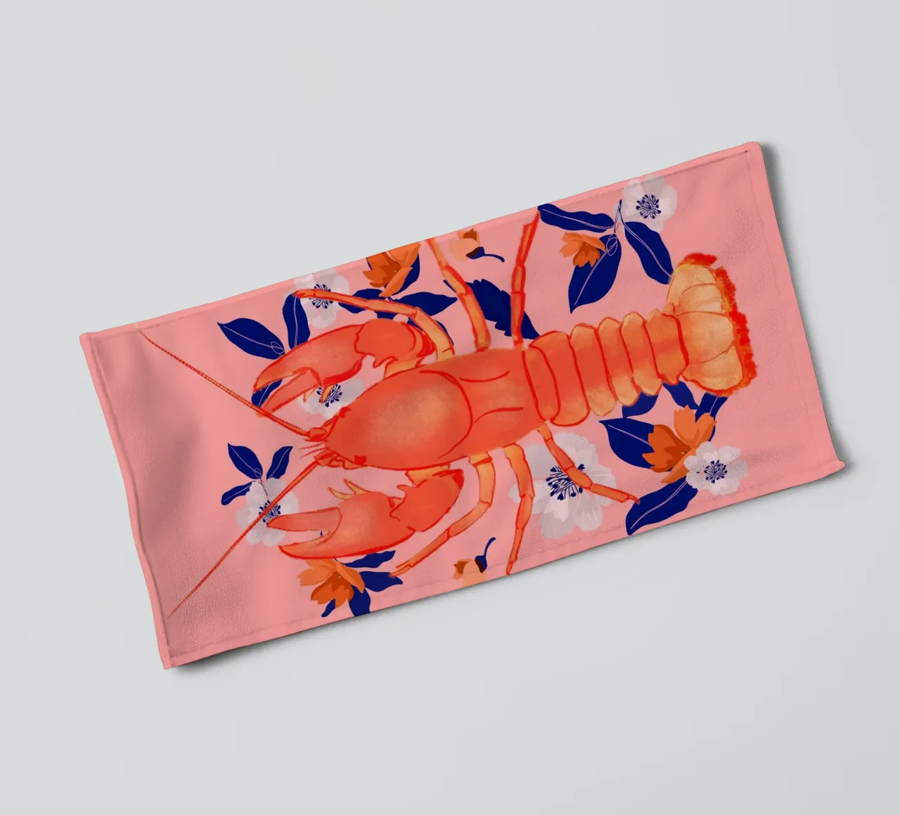 Hummer mit Blumen 2 Handtuch von ThingDesign