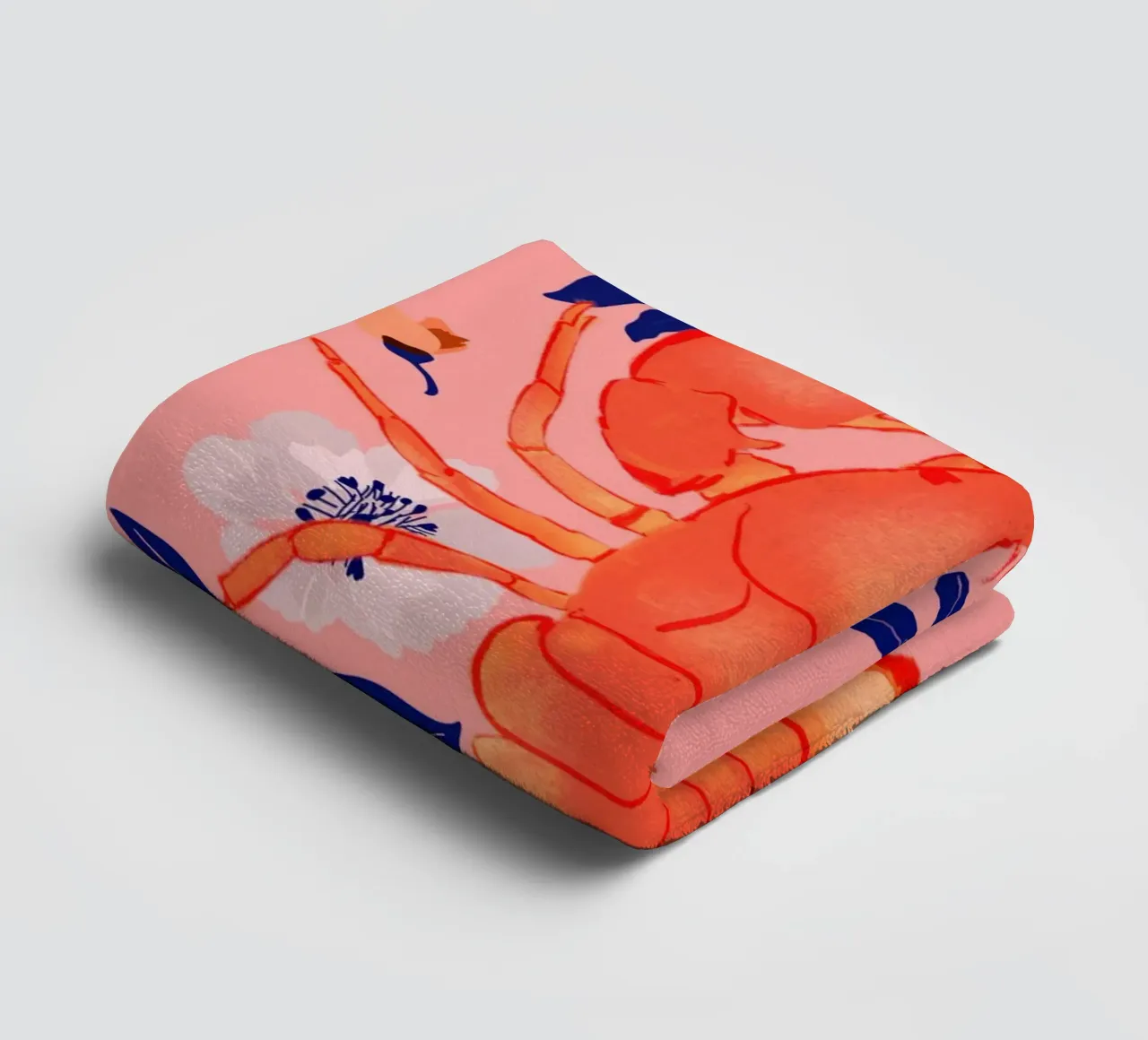 Hummer mit Blumen 2 Handtuch von ThingDesign