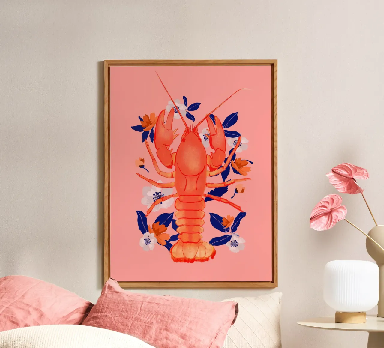 Lobster with Flowers 2 forex plate by ThingDesign