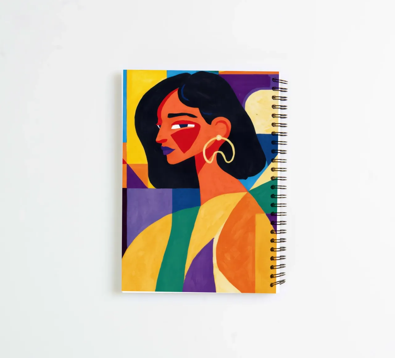 Saffron Visage Fragments spiral notebook by Reds Jays