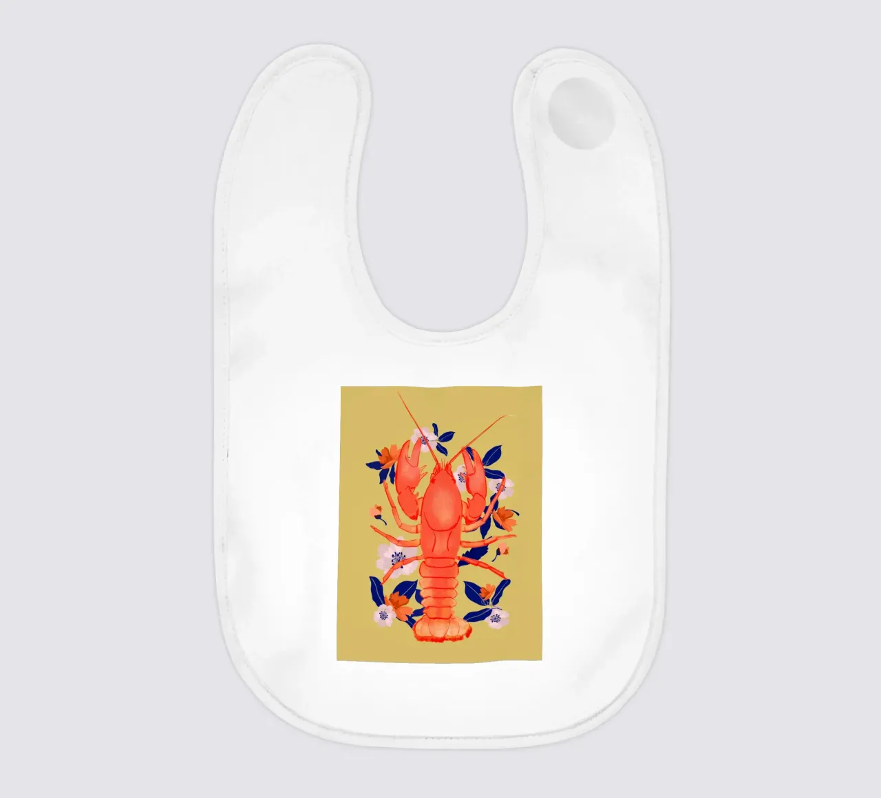 Aragosta con fiori 3 bavaglino da ThingDesign